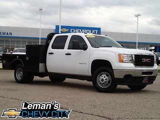 2013 4x4 gmc sierra white 3500hd 6.0 v8 v-8 one owner low miles knapheide gas