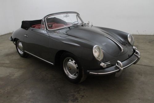 1964 porsche 356sc cabriolet, matching#&#039;s, slate grey w/ red, highly collectible