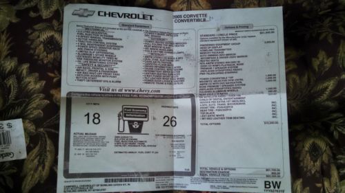 2005 Chevrolet Corvette Convertible 2-Door 6.0L White, Red Leather Black Top, US $29,500.00, image 15