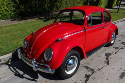 1966 vw volkswagen beetle 1500cc ruby red restored bug