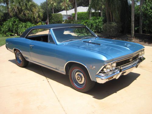 1966 chevrolet chevelle ss,marina blue,bucket seat 4 spd,396 big block,restored!