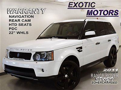 2011 land rover sport supercharged awd! nav rear-cam htd-sts pdc 22-whls waranty