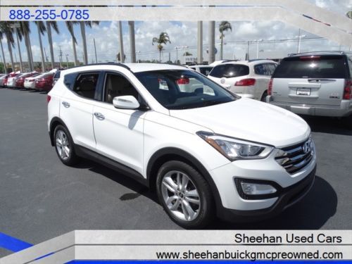 2013 hyundai santa fe white one owner 2.0t sport back up cam pwr pkg  auto air