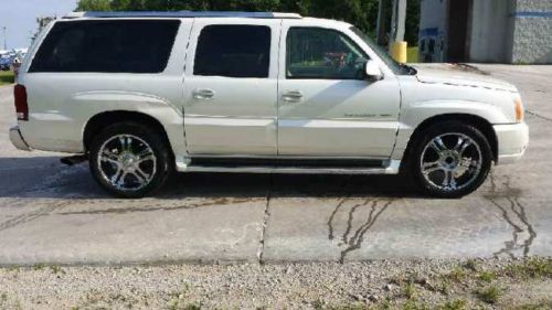 2004 pearl white escalade esv.  clean interior