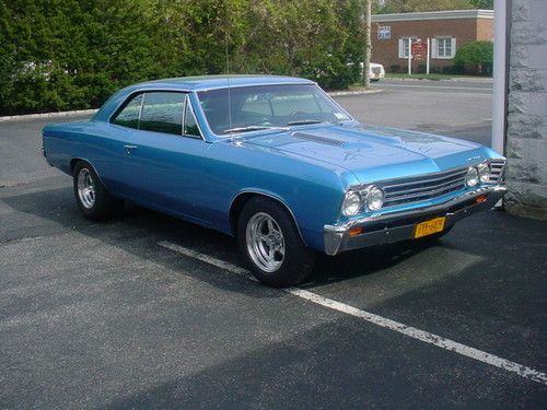 1967 chevrolet chevelle marina  blue big 454 block rotissiere restoration