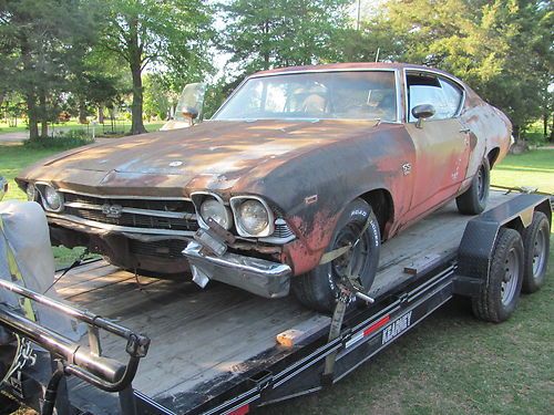 1969 chevy chevelle barn find  ss clone car  396 4 speed car very rare  lqqk