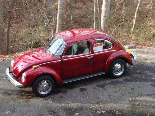 1974 vw superbeetle-restored new engine,candyapple red,rare autostick, warranty!