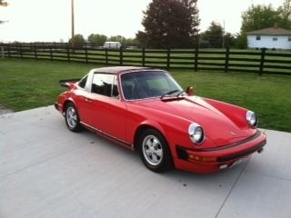 1976 porsche 911 s targa 2-door 2.7l guards red with black interior