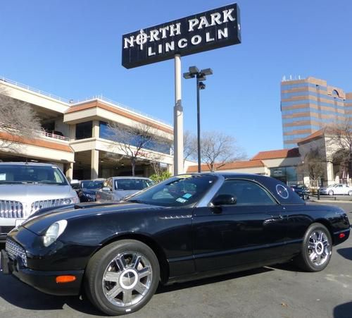 2004 ford thunderbird hard top v8 chrome wheel,heated seats,clean,black,finance