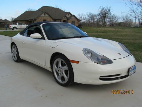 Convertible, 911, 6-speed manual, white, navy blue top, low mileage, excellent