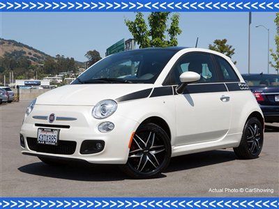 2012 fiat 500 sport: 7k miles, offered by mercedes-benz dealer, custom wheels