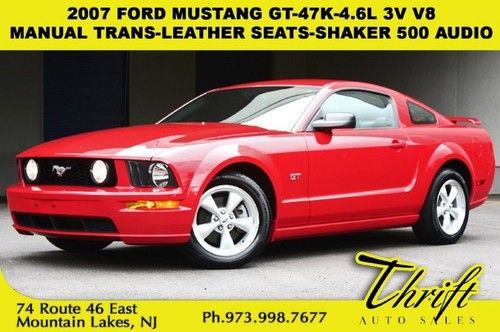 2007 ford mustang gt-47k-4.6l v8-manual trans-leather seats-shaker 500 audio