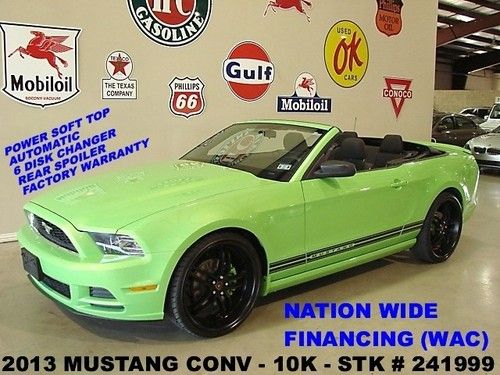 13 mustang conv,v6,automatic,pwr top,cloth,6 disk cd,merceli 22's,10k,we finance