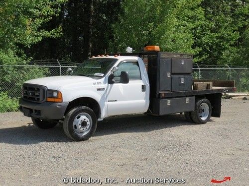 Ford f-450 super duty flatbed dually pickup truck w/ storage box &amp; spotlights