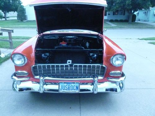 1955 chevy bel air gypsey red/indian ivory 2 door hardtop original 265 motor