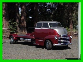 50 chevy 5700 custom pro street coe 1 1/2 ton polished aluminum flatbed