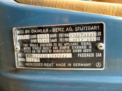 1984 Mercedes Benz 190 diesel 2.2 5 speed, image 9