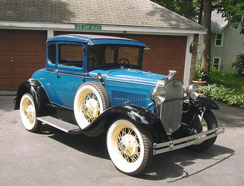 1931 ford model a deluxe coupe rumble seat &amp; dual side mounts show car quality