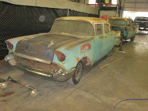 2 - 1957 bel air 4 door sedans - barn finds