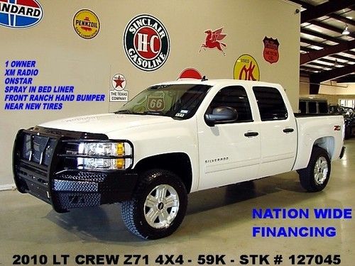 2010 1500 crew-cab lt z-71 4x4,ranch bumper,cloth,18in wheels,59k,we finance!!