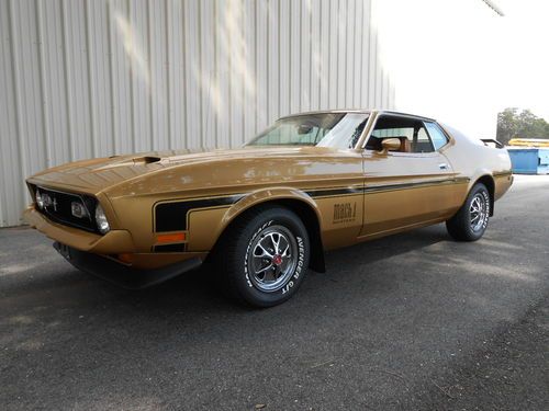 1972 ford mustang mach 1, marti documented, california car, numbers match, a/c