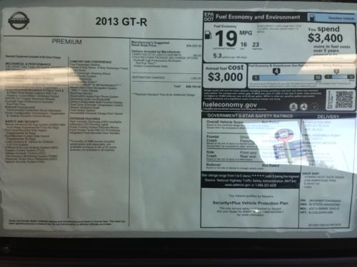 BRAND NEW 2013 Nissan GT-R wi PREMIUM PKG orig MSRP $98,105 Buy Below Invoice, US $89,888.00, image 4