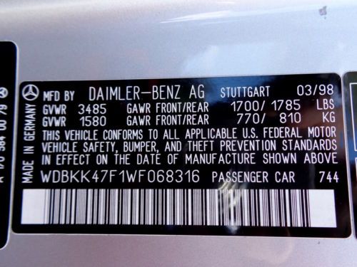 Florida 98 SLK 230 Kompressor Supercharged Convertible Clean Carfax No Reserve !, image 97