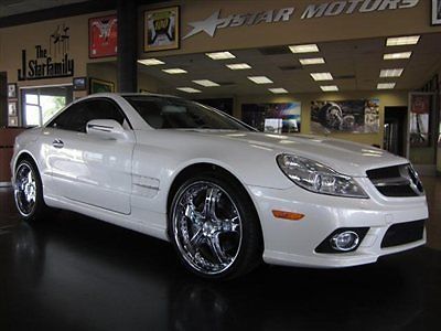 09 mercedes sl550r white with black interior convertible priced for quick sale