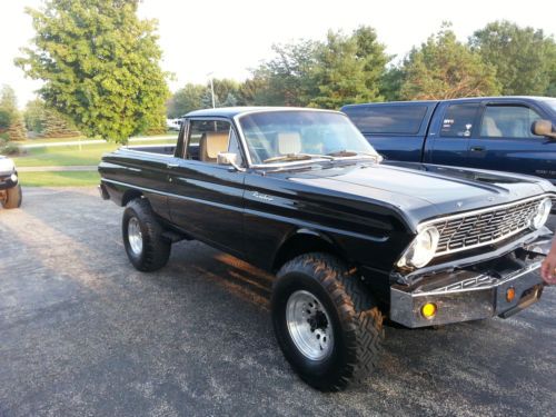 1964 ford ranchero custom, black,4x4,one of a kind,mint, all aluminum motor,