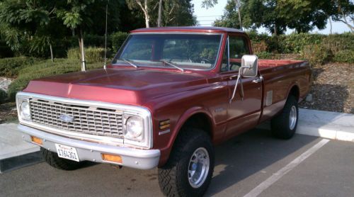 1970 chevrolet k10 pickup 350 red 4x4 c10 v8 chevy 4 barrel oversize tires power