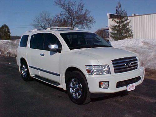 2004 white infiniti qx56 awd 4x4 leather, dvd, nav, tow