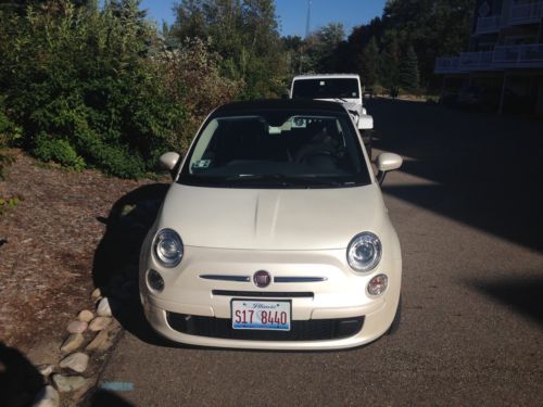 2012 fiat 500 c convertible pop white with black top 8300 miles excellent shape