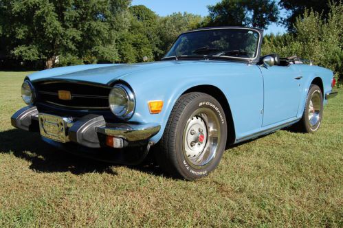 1975 triumph tr6 convertible blue with black interior. nice rust free