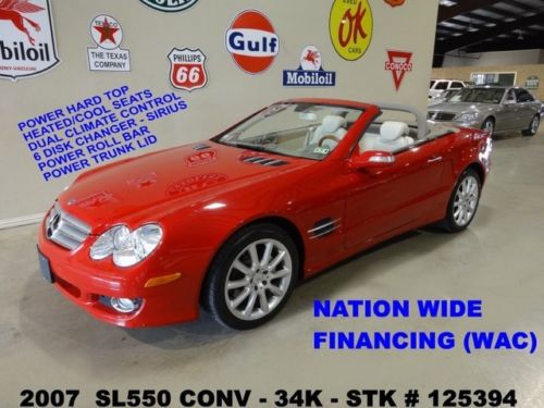 07 sl550 conv,pwr top,nav,htd/cool lth,bose,6 disk cd,18in whls,34k,we finance!!