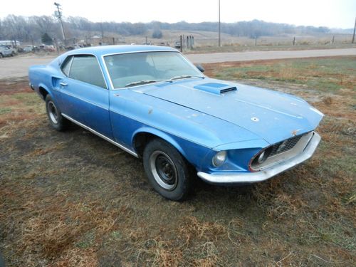 1969 mach 1 mustang fastback r code 428 cobra jet cj barn find staggered shock