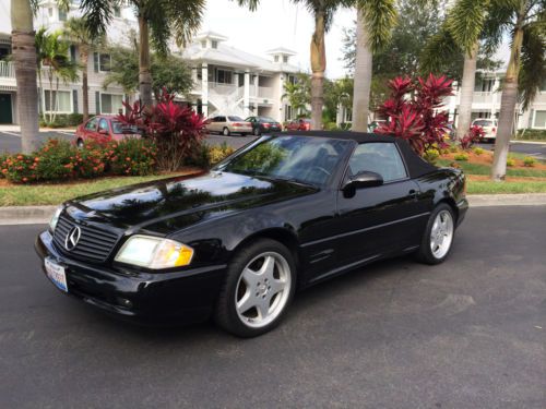 1999 sl 500 amg sport, black on black mercedes benz 60,000 miles