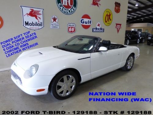 2002 thunderbird conv,pwr soft top,lth,6disk cd,17in chrome whls,84k,we finance!
