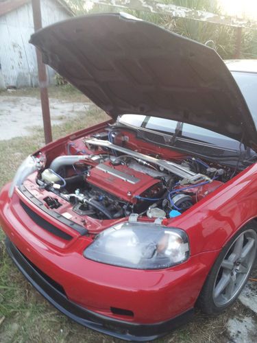 2000 honda civic si 41k original custom milano red/black leather b16a2 dohc vtec