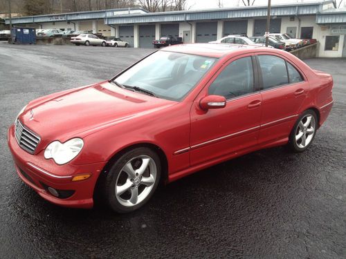 2005 mercedes- benz c230 sport sedan 4 door 1.8l mars red great condition