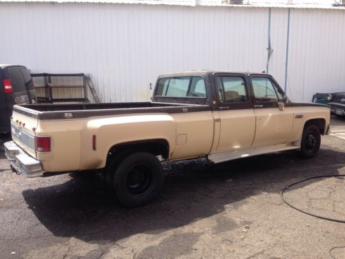 1984 chevy chevrolet dually cru cab car hauler patina bagged custom ratrod c10