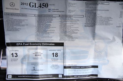 2012 Mercedes-Benz GL450 P 2 Base Sport Utility 4-Door 4.6L, image 18