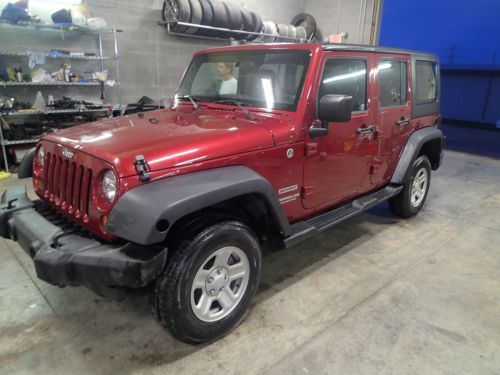 2012 jeep wrangler unlimited 4wd,sport sport utility 4-door 3.6l, salvage