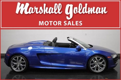 2012 audi r8 5.2 v-10 spyder sepang blue  black leather interior only 1600 miles