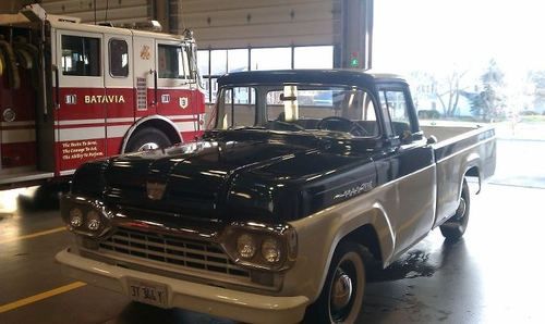 1960 ford f-100 f100  metallic green white, ford big block ford 400m