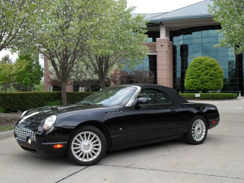 2003 ford thunderbird black on black clean autocheck nice car from florida