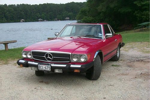 Classic red 1977 mercedes-benz 450sl roadster convertible ~ nice!