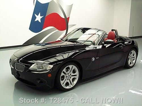 2005 bmw z4 3.0i roadster sport 6 speed red leather 43k texas direct auto