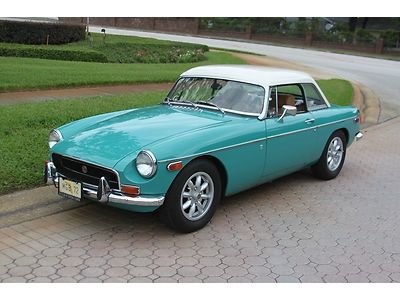 Aqua turquoise  excellent condition mgb with overdrive and  hardtop