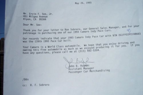 1993 chevy z28 pace car, image 16