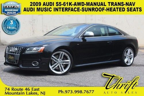 2009 audi s5-61k-awd-manual trans-nav-audi music interface-sunroof-heated seats